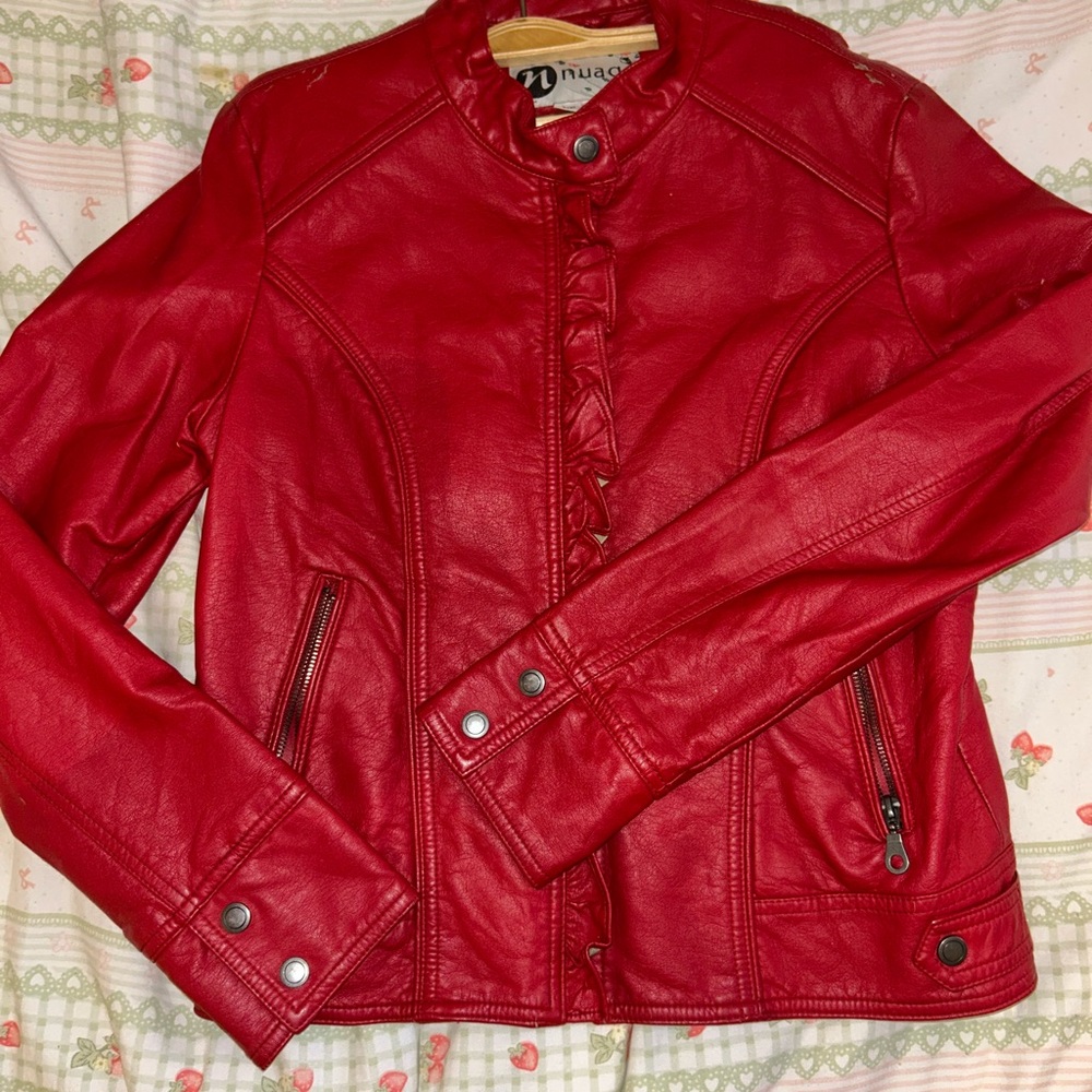 VINTAGE Nuage Women's Red Leather Jacket